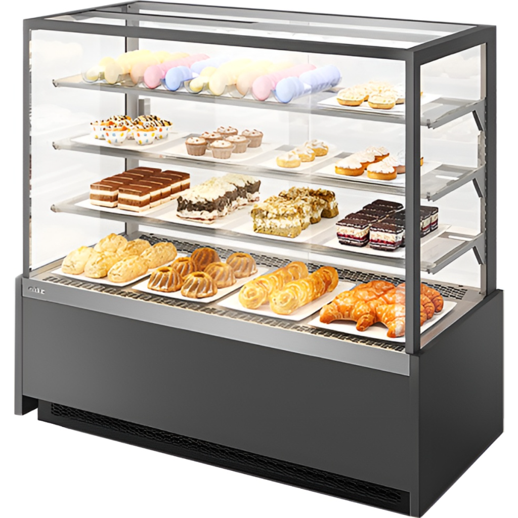 Витрина кондитерская Chilz VETE KUB 90 серый матовый, шлифованная нержавейка