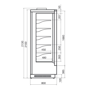Горка холодильная Dazzl Compass 080 H210 Plug-in 125 - Изображение 3