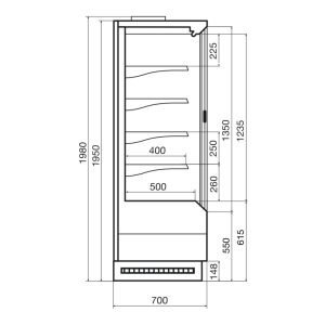 Горка холодильная Dazzl Vega SG 070 H195 Plug-in 250 - Изображение 3