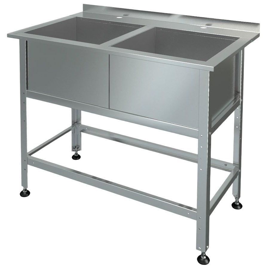 Ванна моечная с бортом МХМ МБ-2-0,3-0,53/1,01 (AISI 430, t=0,6)