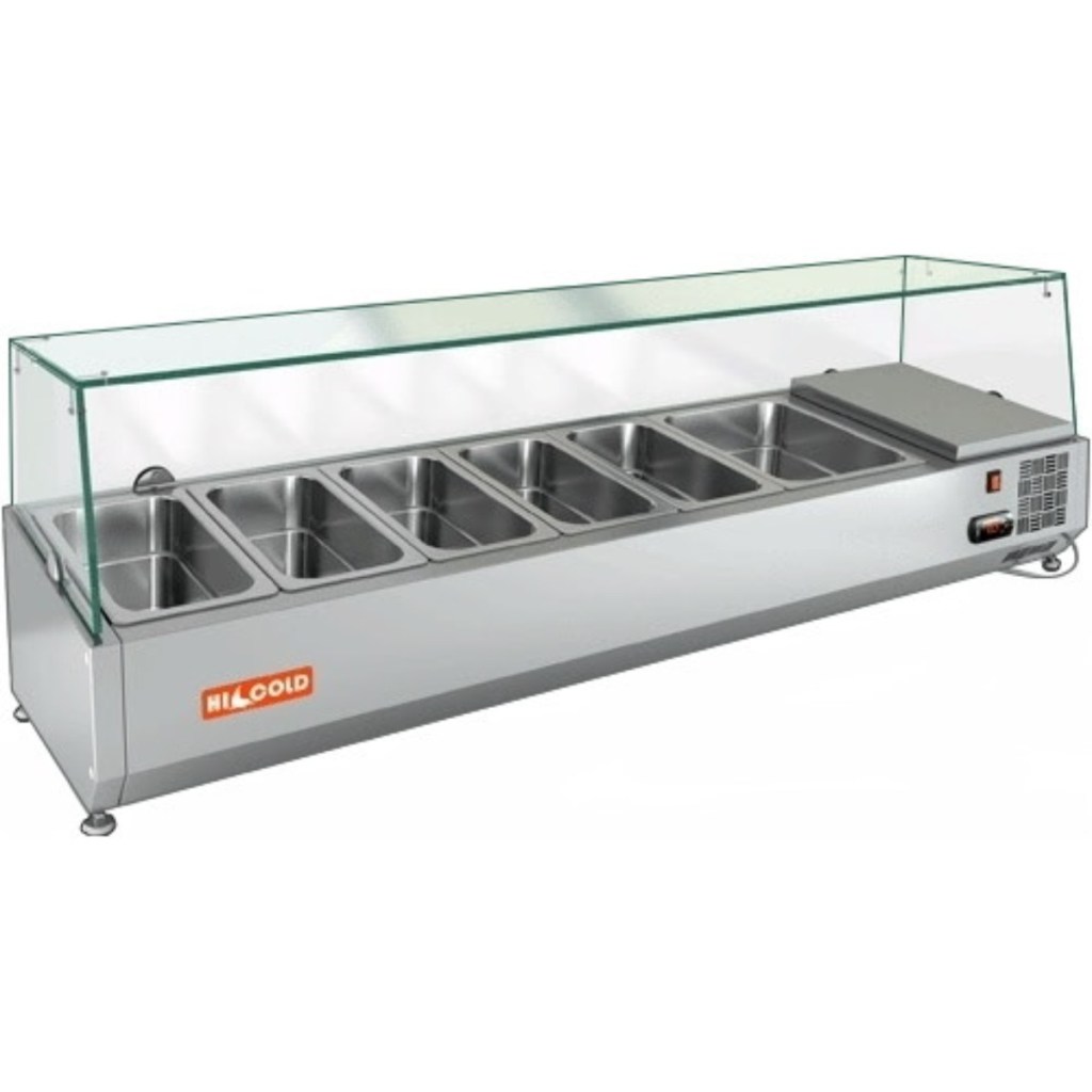 Витрина холодильная для ингредиентов HICOLD VRTG 1485 к PZE3 (1/3)