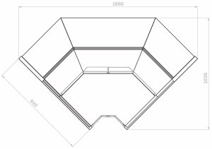 Витрина холодильная Carboma GC95 VM-6-1 внутренний угол без боковин (версия 2.0) (9006-9005) - Изображение 2