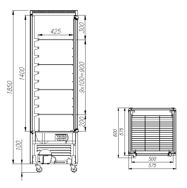 Витрина кондитерская Carboma D4 VM 400-1 (R400C Люкс коричнево-золотой, 1/2, INOX) - Изображение 2