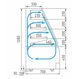 Витрина кондитерская Carboma KC70 VM 0,9-2 Standart (9006-9005) открытая - Изображение 2
