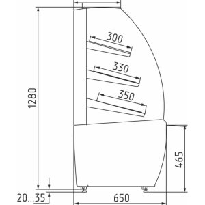 Витрина кондитерская Carboma K70 N 1,3-2 Light Bread Паттерн (0108 Темный дуб) хлебная, без стекла - Изображение 2